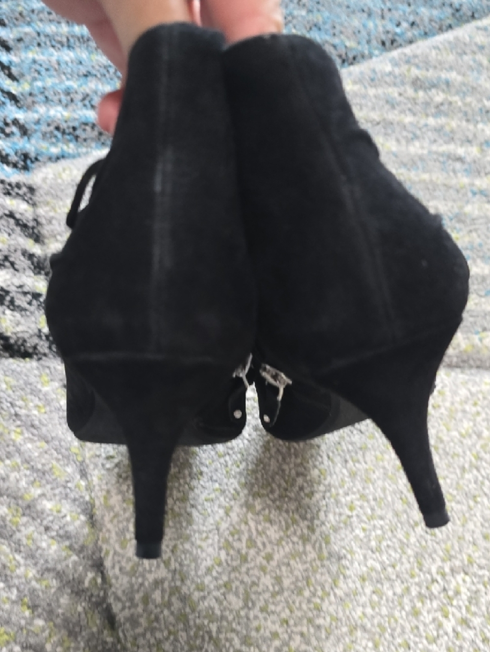 DKNY Black Suede Pointed-Toe Ankle Boots Size 9.5 - Picture 8 of 11
